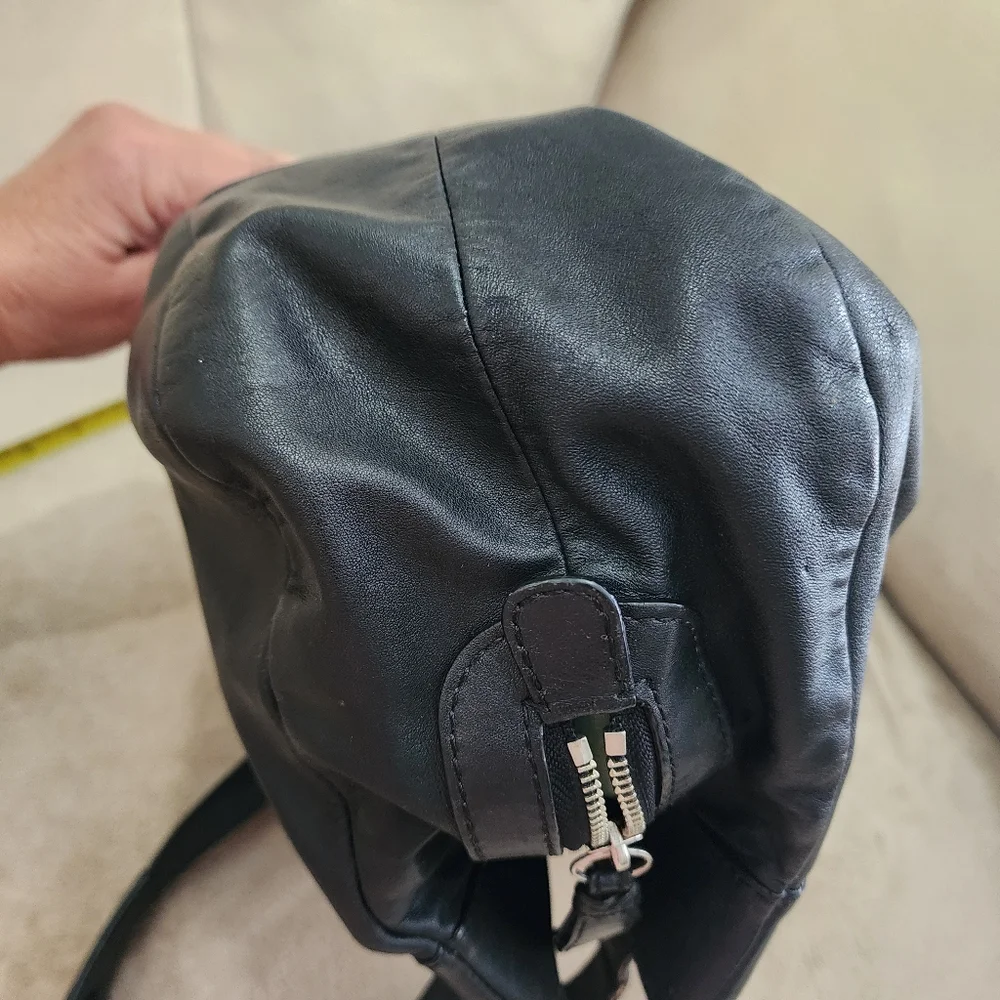 Coach black Very Sofft Leather Shoulder Bag.